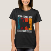 Best Corgi Dad Ever Distressed Tシャツ (正面)
