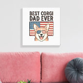Best Corgi Dad Ever Patriotic Vintage Dog Shirt_1 キャンバスプリント (インサイチュ (リビング))