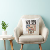 Best Corgi Dad Ever Patriotic Vintage Dog Shirt_1 クッション (椅子)