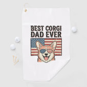 Best Corgi Dad Ever Patriotic Vintage Dog Shirt_1 ゴルフタオル (インサイチュ)