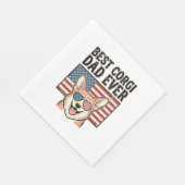Best Corgi Dad Ever Patriotic Vintage Dog Shirt_1 スタンダードランチョンナプキン (角)