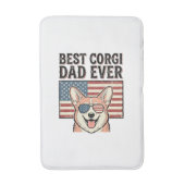 Best Corgi Dad Ever Patriotic Vintage Dog Shirt_1 バスマット (正面縦)