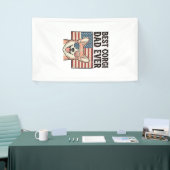 Best Corgi Dad Ever Patriotic Vintage Dog Shirt_1 横断幕 (トレードショー)