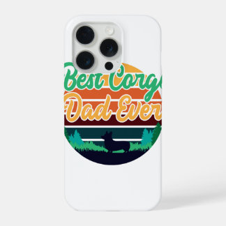 Best Corgi Dad Ever Retro Vintage Fathers Day Gift iPhone 15 Proケース