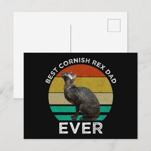 Best Cornish Rex Dad Ever ポストカード (正面/裏面)