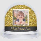 Best Cousin Ever 2 Photo Keepsake Gold Glitter (正面)