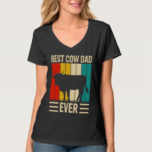 Best Cow Dad Ever  2 Tシャツ (正面)
