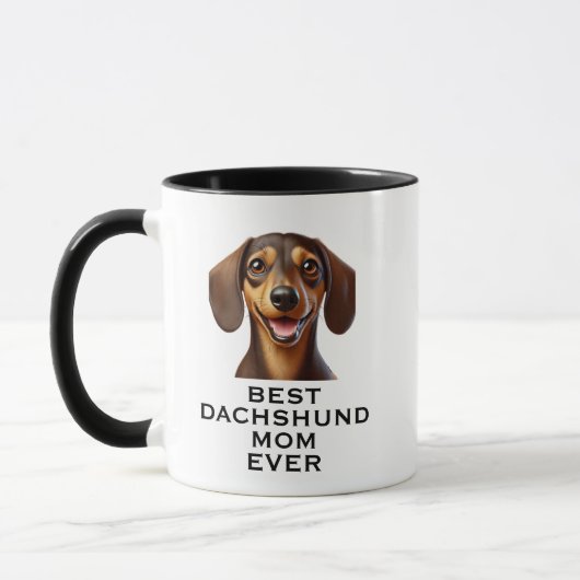 Best Dachshund Mom Ever Custom Photo マグカップ (左)