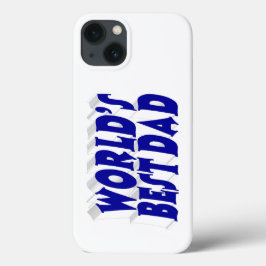 Best Dad blue 3d text iPhone 13ケース