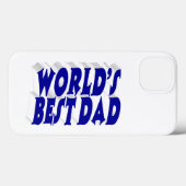 Best Dad blue 3d text Case-Mate iPhoneケース (裏面 (横))