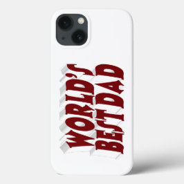 Best Dad burgundy 3d text iPhone 13ケース