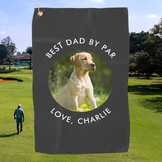 Best Dad By Par Custom Photo Name Personalized ゴルフタオル