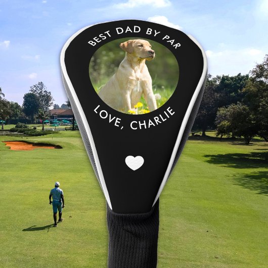 Best Dad By Par Custom Photo Text Name ゴルフヘッドカバー