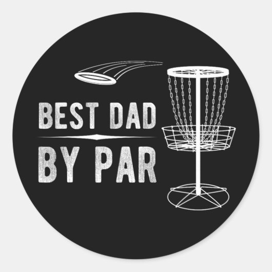 Best Dad By Par Disc Golf _2  ラウンドシール (正面)