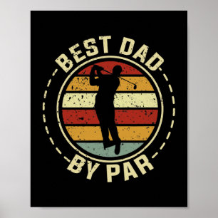 Best Dad By Par Fathers Day Golf Golfing Funny ポスター
