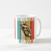 Best Dad By Par Father'S Day Golf Player Reto Vint コーヒーマグカップ (正面右)