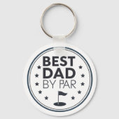 Best Dad By Par Golf Badge Design キーホルダー (正面)