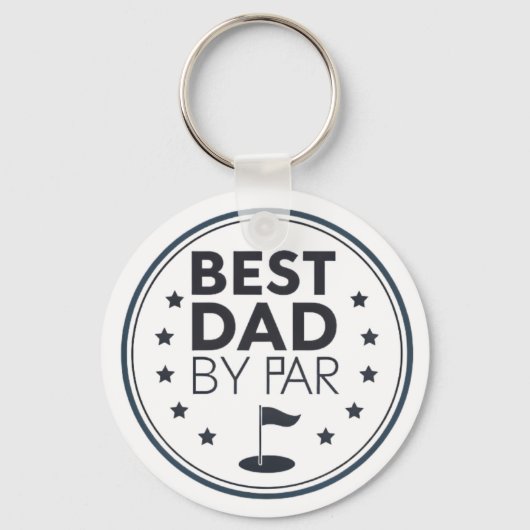 Best Dad By Par Golf Badge Design キーホルダー (正面)