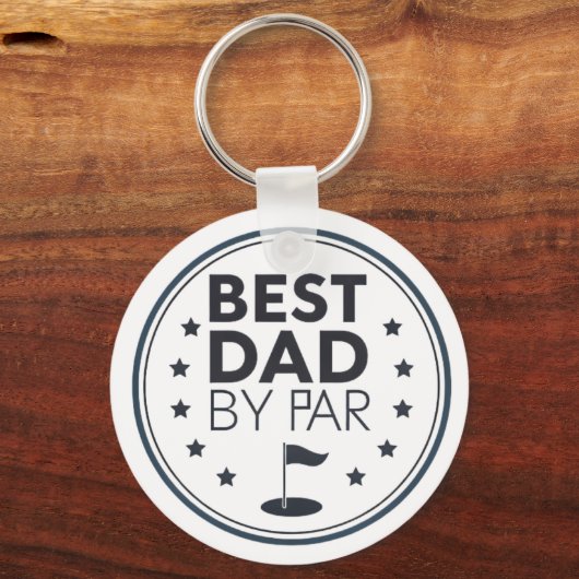 Best Dad By Par Golf Badge Design キーホルダー (正面)