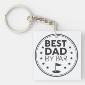 Best Dad By Par Golf Badge Design キーホルダー (正面)