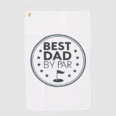 Best Dad By Par Golf Badge Design ゴルフタオル (正面)