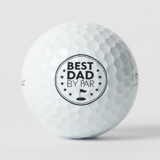 Best Dad By Par Golf Badge Design ゴルフボール (正面)