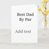 Best dad by par gray black father's day namesimple カード (黄色い花)