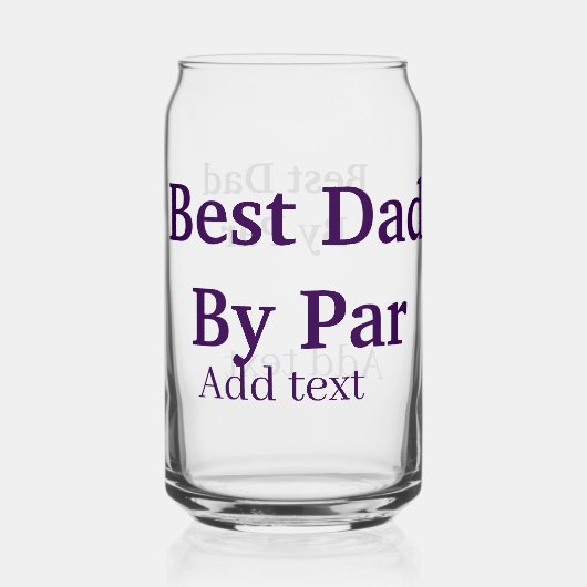 Best dad by par gray black father's day namesimple ガラス缶 (正面)