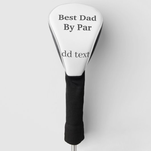 Best dad by par gray black father's day namesimple ゴルフヘッドカバー (正面)