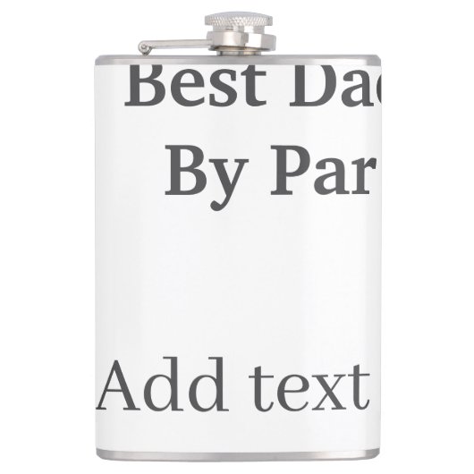 Best dad by par gray black father's day namesimple フラスク (正面)