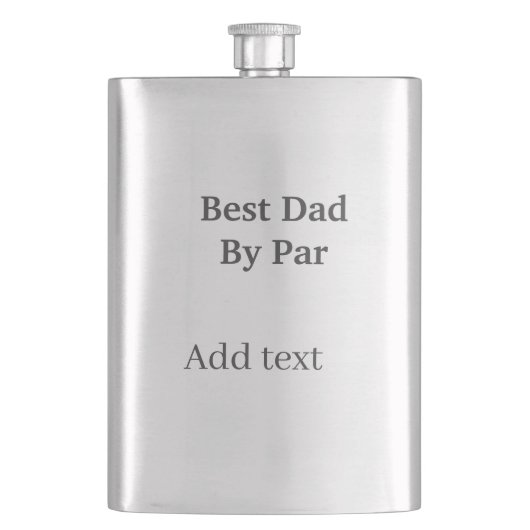 Best dad by par gray black father's day namesimple フラスク (正面)