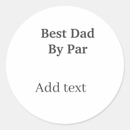 Best dad by par gray black father's day namesimple ラウンドシール (正面)