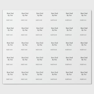 Best dad by par gray black father's day namesimple ラッピングペーパー