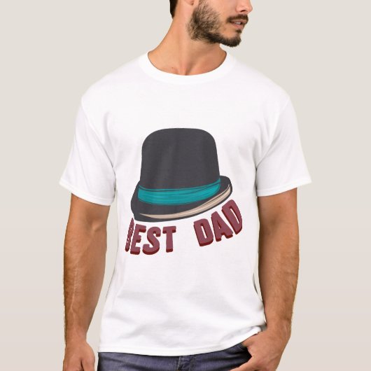 best dad chapeau melon famille papa humour 9 tシャツ (正面)