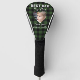 Best Dad Custom Kids Photo Green Buffalo Plaid ゴルフヘッドカバー
