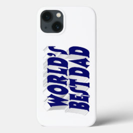 Best Dad dark blue 3d text iPhone 13ケース