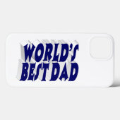 Best Dad dark blue 3d text Case-Mate iPhoneケース (裏面 (横))