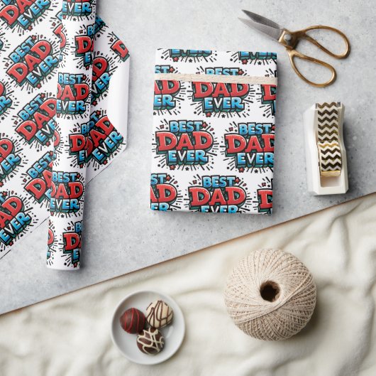 Best Dad Ever  ラッピングペーパー (クラフト)