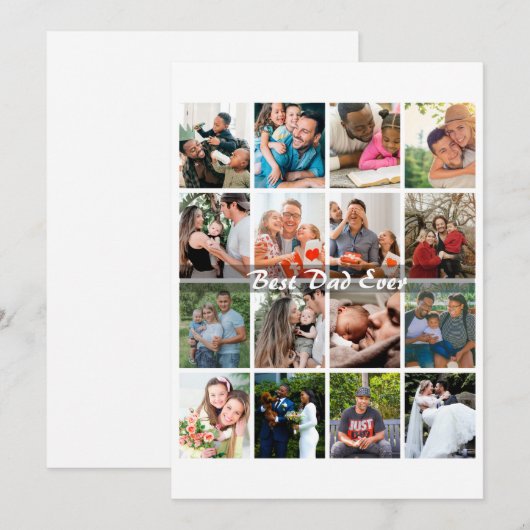 Best Dad Ever 16 Photo Collage Personalized Father (正面/裏面)