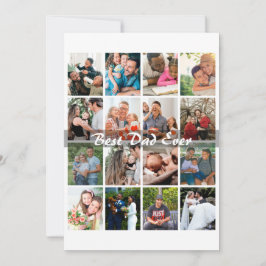 Best Dad Ever 16 Photo Collage Personalized Father カード