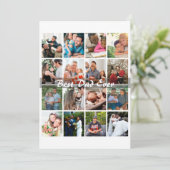 Best Dad Ever 16 Photo Collage Personalized Father カード (スタンド正面)