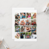 Best Dad Ever 16 Photo Collage Personalized Father カード (正面/裏面インサイチュ)