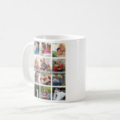 Best Dad Ever 16 Photo Collage Personalized Father コーヒーマグカップ (正面左)