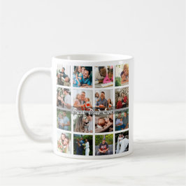Best Dad Ever 16 Photo Collage Personalized Father コーヒーマグカップ