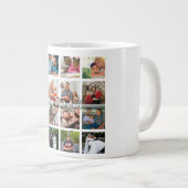 Best Dad Ever 16 Photo Collage Personalized Father ジャンボコーヒーマグカップ (正面右)