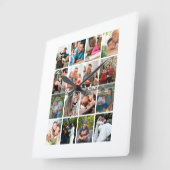 Best Dad Ever 16 Photo Collage Personalized Father スクエア壁時計 (傾斜)