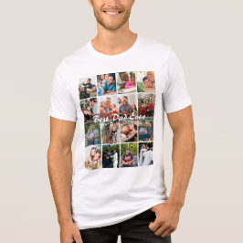 Best Dad Ever 16 Photo Collage Personalized Father トライブレンドＴシャツ