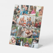 Best Dad Ever 16 Photo Collage Personalized Father 台座サイン (正面)