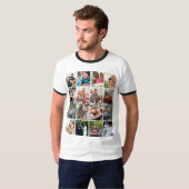 Best Dad Ever 16 Photo Collage Personalized Father Tシャツ (正面フル)