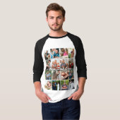 Best Dad Ever 16 Photo Collage Personalized Father Tシャツ (正面フル)